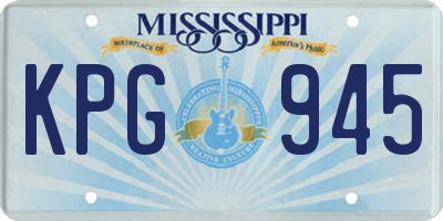 MS license plate KPG945