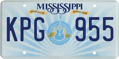 MS license plate KPG955