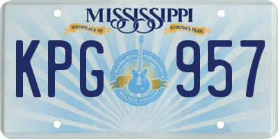MS license plate KPG957