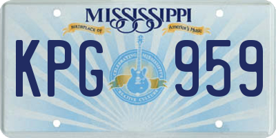 MS license plate KPG959
