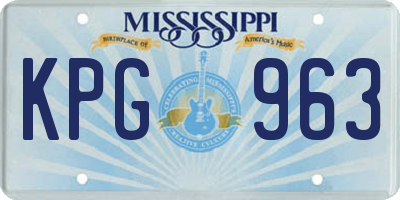 MS license plate KPG963