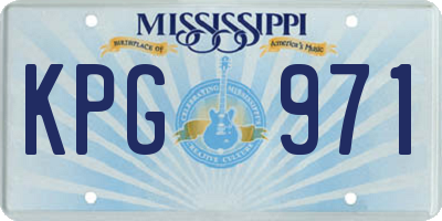 MS license plate KPG971