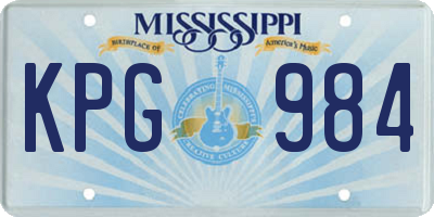 MS license plate KPG984
