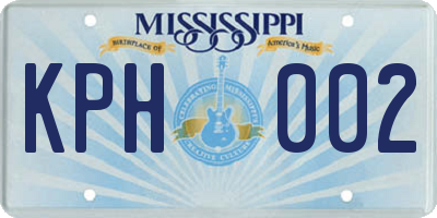 MS license plate KPH002