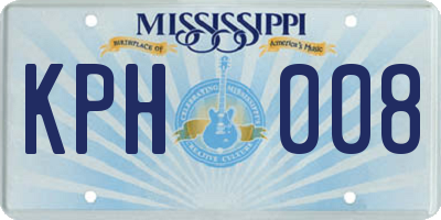 MS license plate KPH008