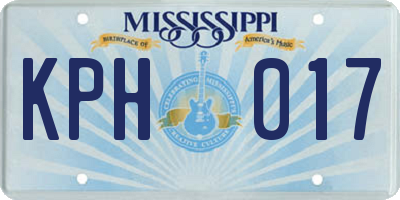 MS license plate KPH017