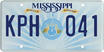 MS license plate KPH041