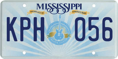 MS license plate KPH056