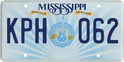 MS license plate KPH062