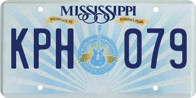 MS license plate KPH079