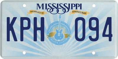 MS license plate KPH094