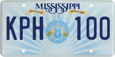 MS license plate KPH100