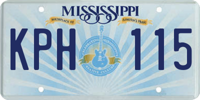 MS license plate KPH115