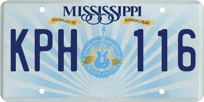 MS license plate KPH116