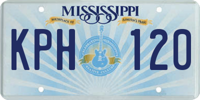 MS license plate KPH120