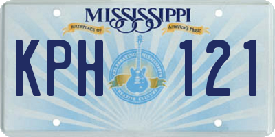 MS license plate KPH121