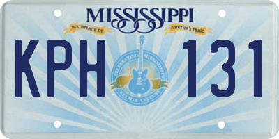 MS license plate KPH131