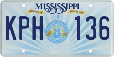 MS license plate KPH136