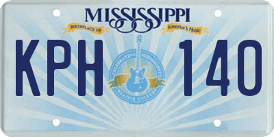 MS license plate KPH140