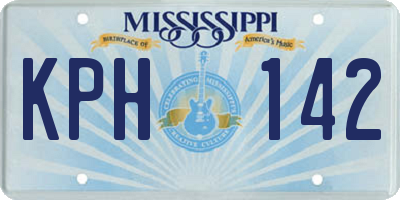 MS license plate KPH142
