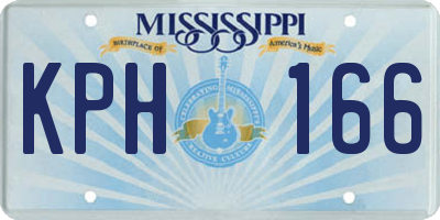 MS license plate KPH166