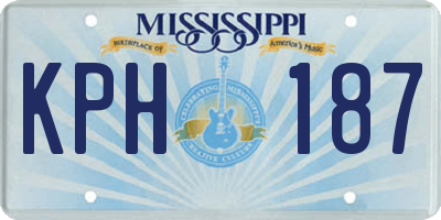 MS license plate KPH187