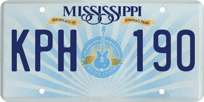 MS license plate KPH190