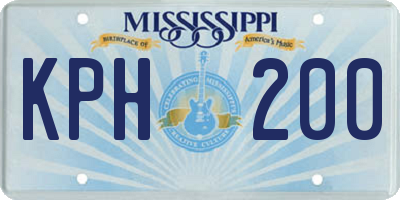 MS license plate KPH200