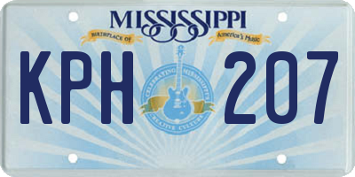 MS license plate KPH207
