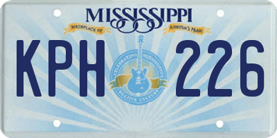 MS license plate KPH226
