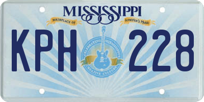 MS license plate KPH228
