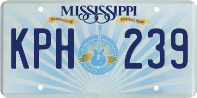 MS license plate KPH239
