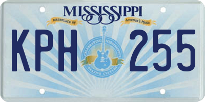 MS license plate KPH255