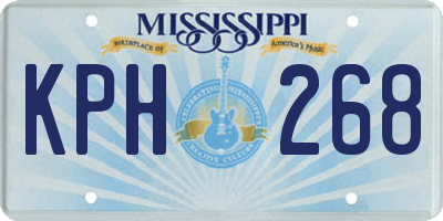 MS license plate KPH268