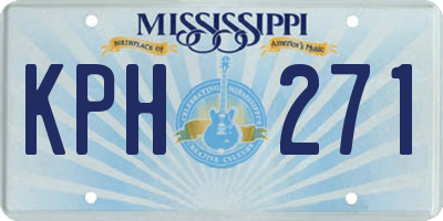 MS license plate KPH271