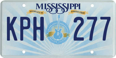 MS license plate KPH277