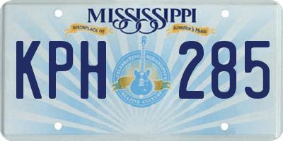 MS license plate KPH285