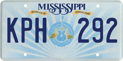 MS license plate KPH292