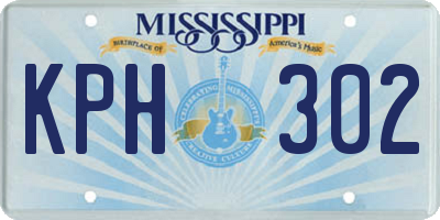 MS license plate KPH302