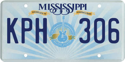 MS license plate KPH306