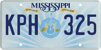 MS license plate KPH325