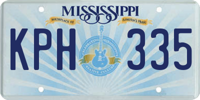 MS license plate KPH335