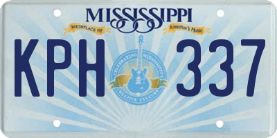 MS license plate KPH337