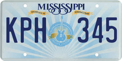 MS license plate KPH345