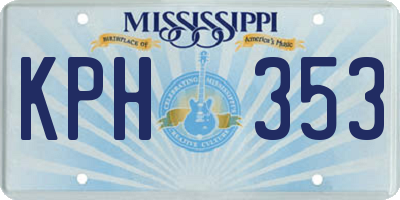 MS license plate KPH353