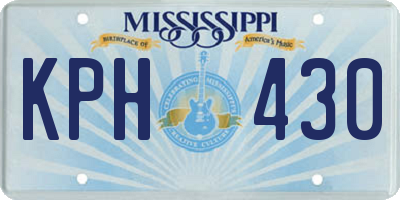 MS license plate KPH430