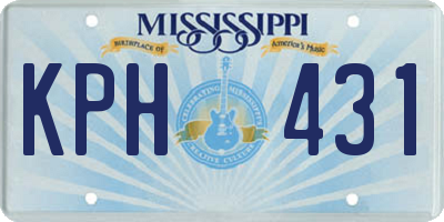 MS license plate KPH431