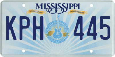 MS license plate KPH445