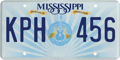 MS license plate KPH456