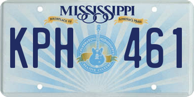 MS license plate KPH461